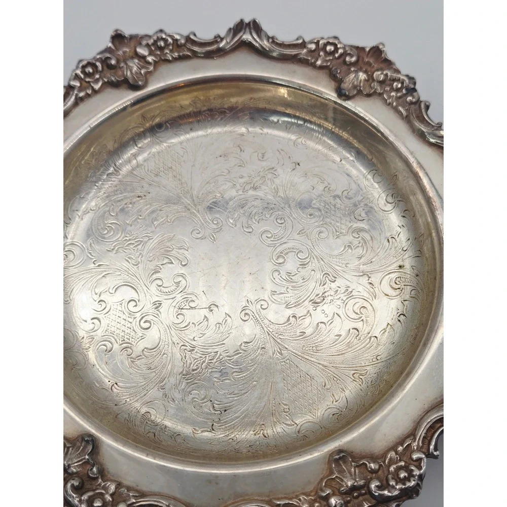 Continental Silver Co Silver Plated Footed Butter Dish - Glass Insert -Domed Lid